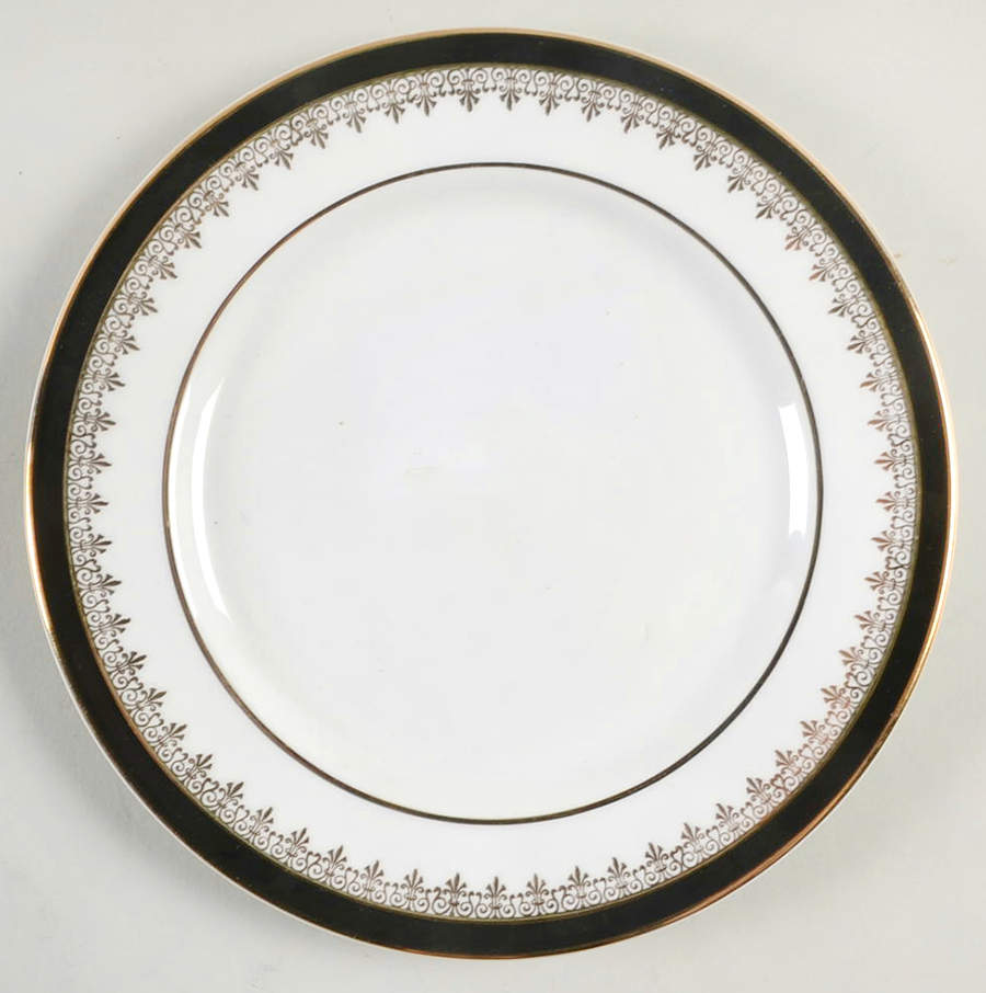 Viscount Black Bread & Butter Plate by Royal Grafton-1
