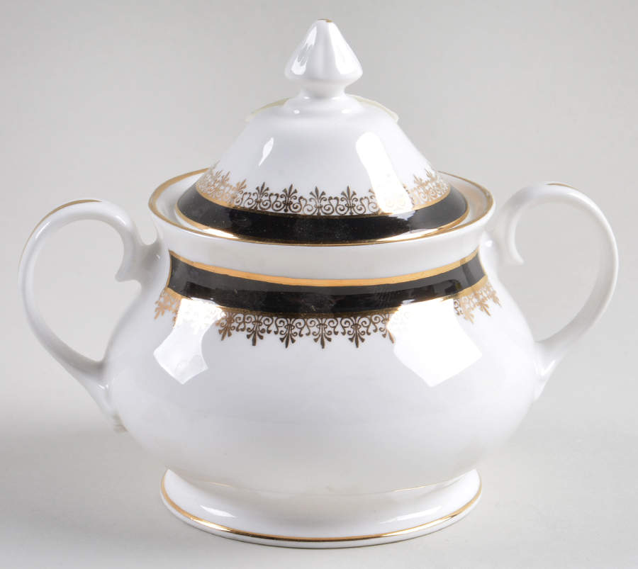 Viscount Black Sugar Bowl & Lid by Royal Grafton-1