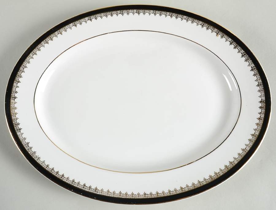 Viscount Black 13" Oval Serving Platter by Royal Grafton-1