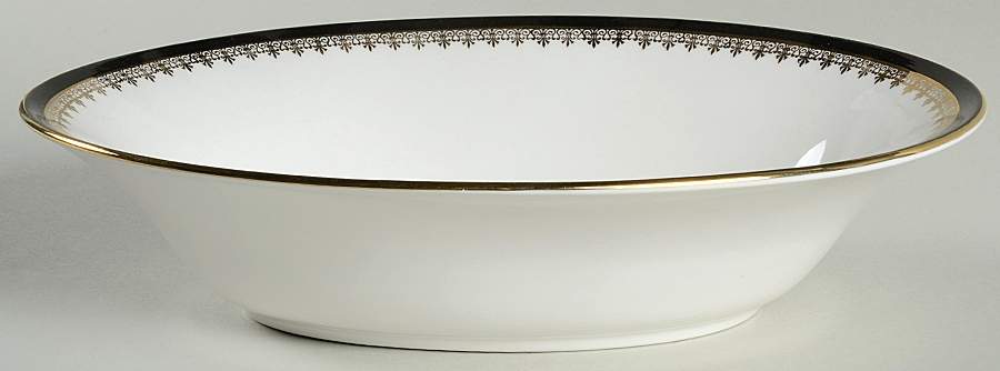 Viscount Black 9" Oval Vegetable Bowl by Royal Grafton-1