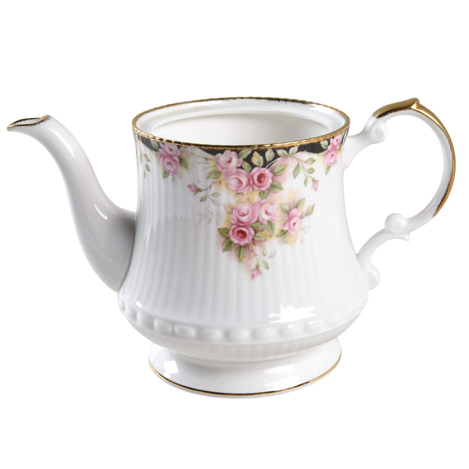 Midnight Rose Teapot No Lid by Rosina-Queens-1