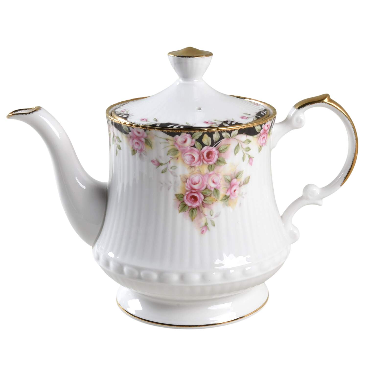 Midnight Rose Teapot & Lid by Rosina-Queens-1