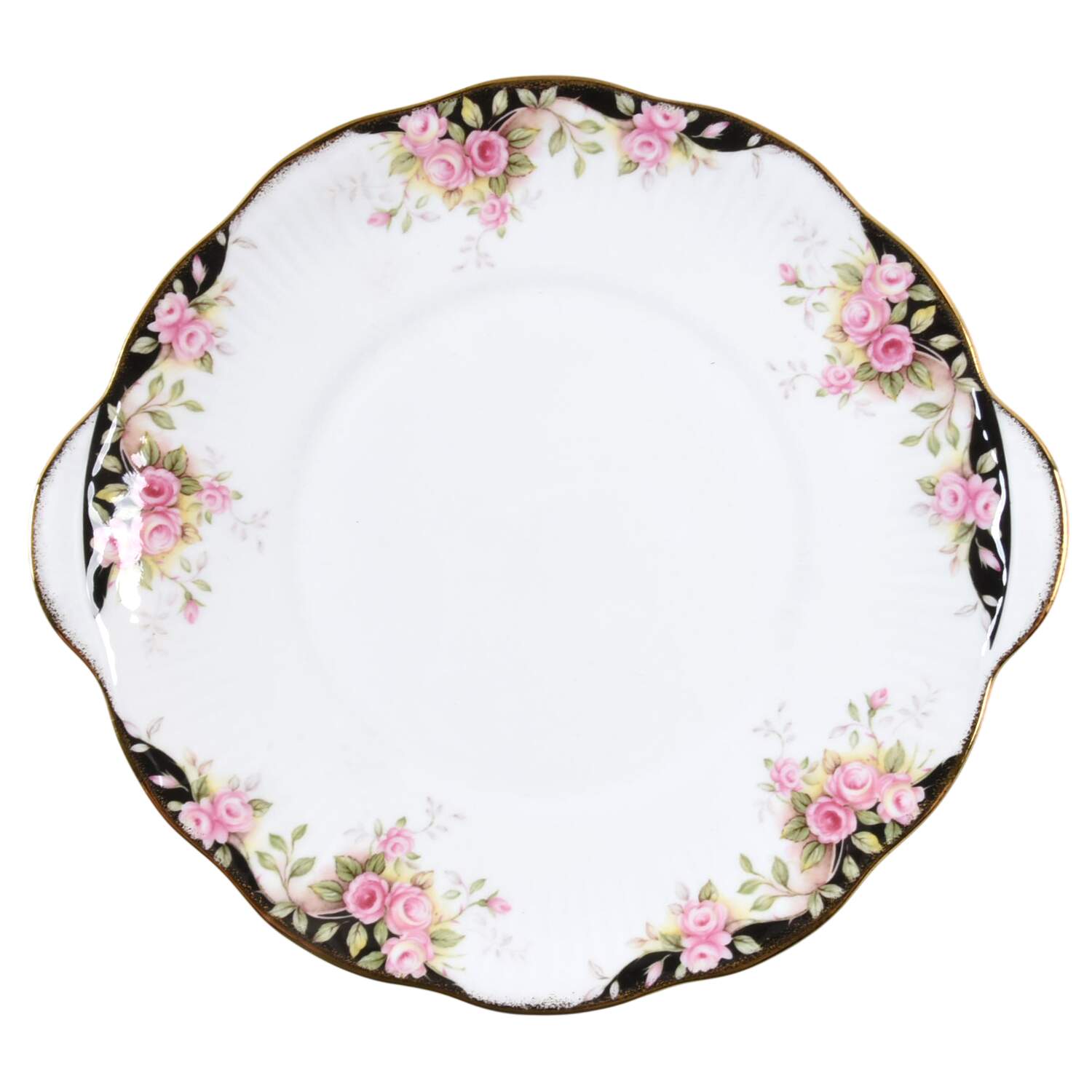 Midnight Rose Handled Cake Plate by Rosina-Queens-1