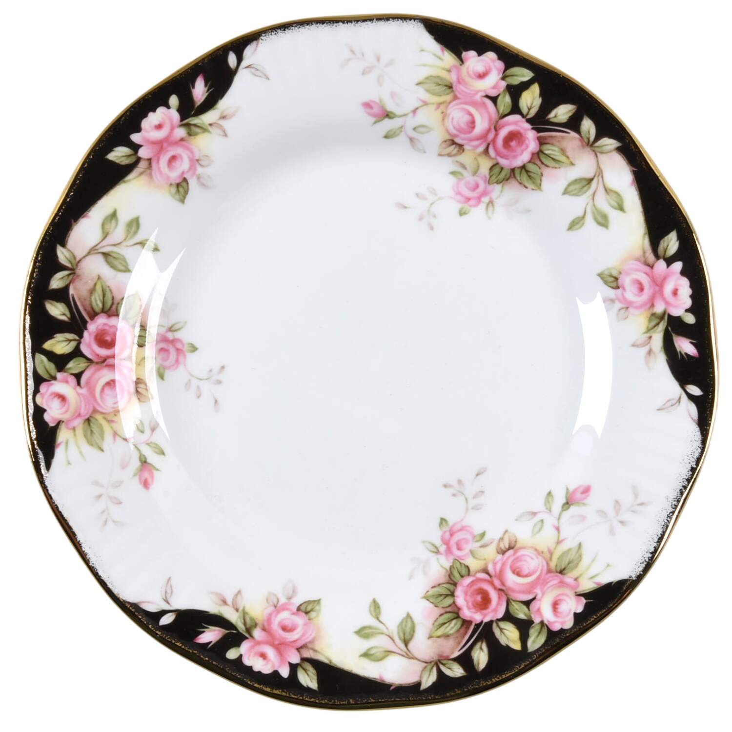 Midnight Rose Bread & Butter Plate by Rosina-Queens-1