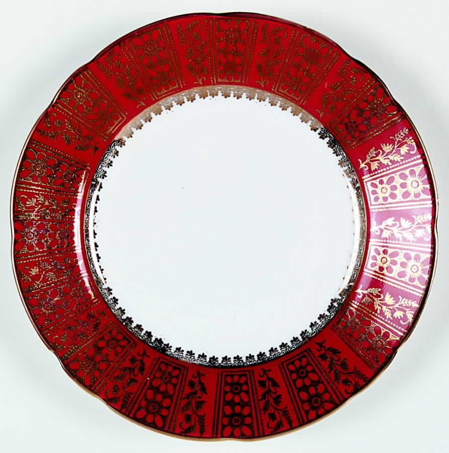 Burgundy Bread & Butter Plate by Royal Stafford-1