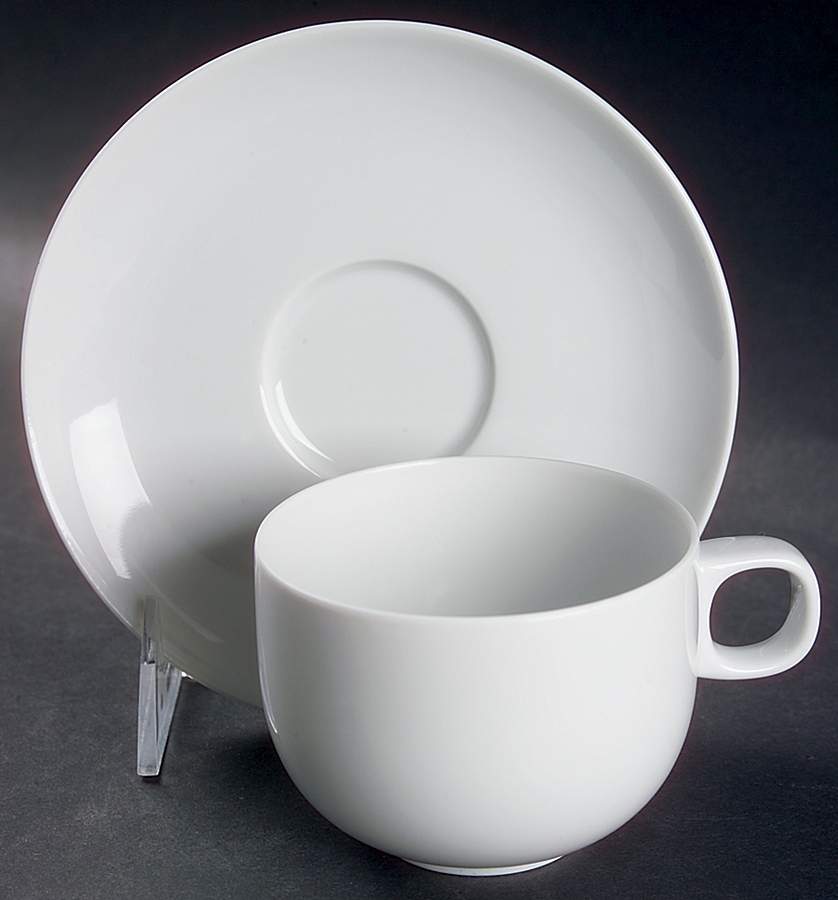 Moon White Flat Cup & Saucer Set by Rosenthal - Continental-1