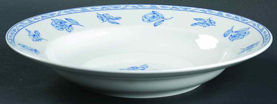 Blue Elegance Roses Large Rim Soup Bowl by Rosenthal - Continental-1