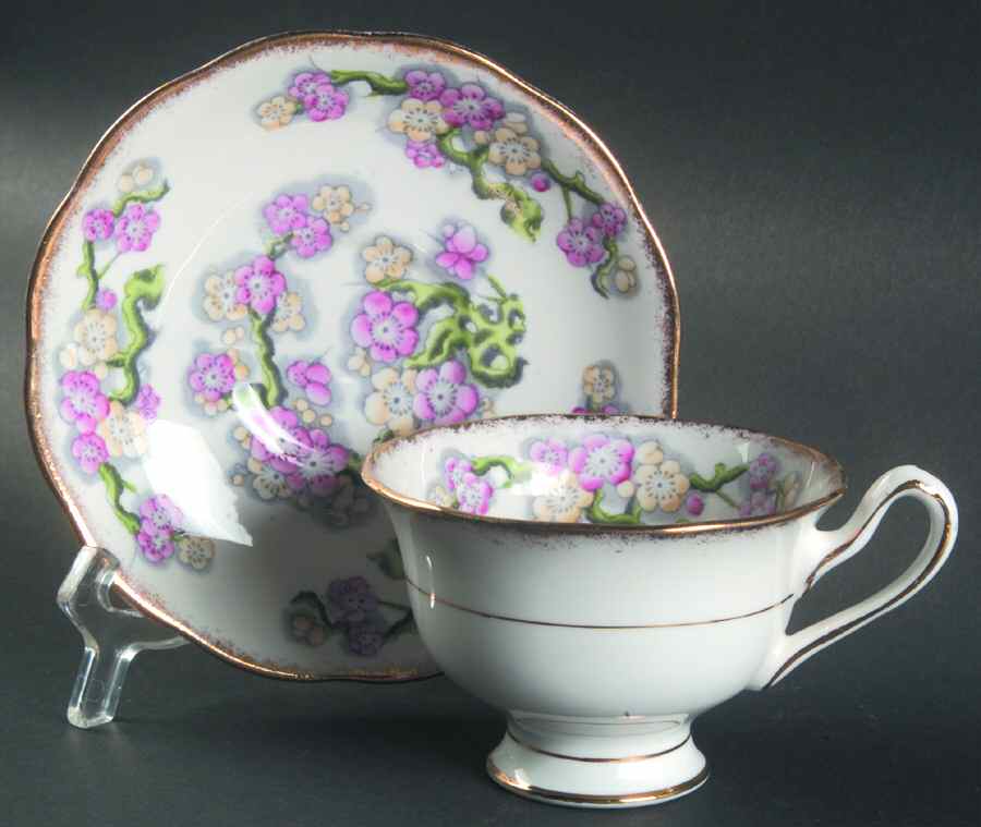May Blossom Footed Cup & Saucer Set by Royal Albert-1
