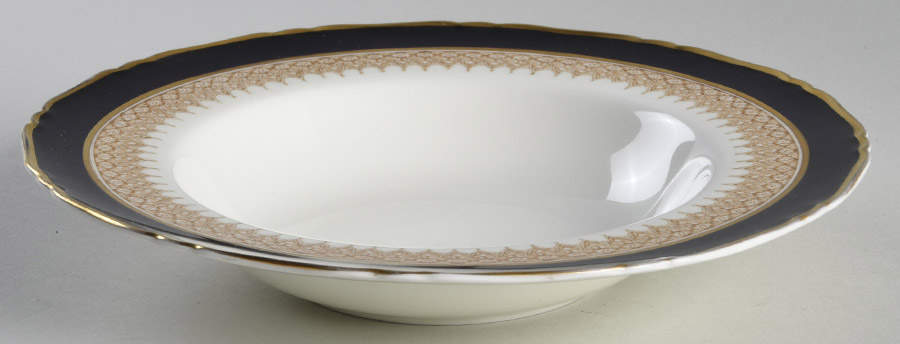 Admiration Blue Rim Soup Bowl by Royal Worcester-1