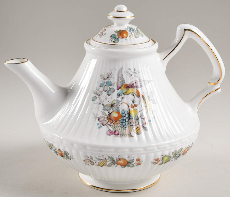 Bird and Fruit Teapot & Lid by Royal Tara-1
