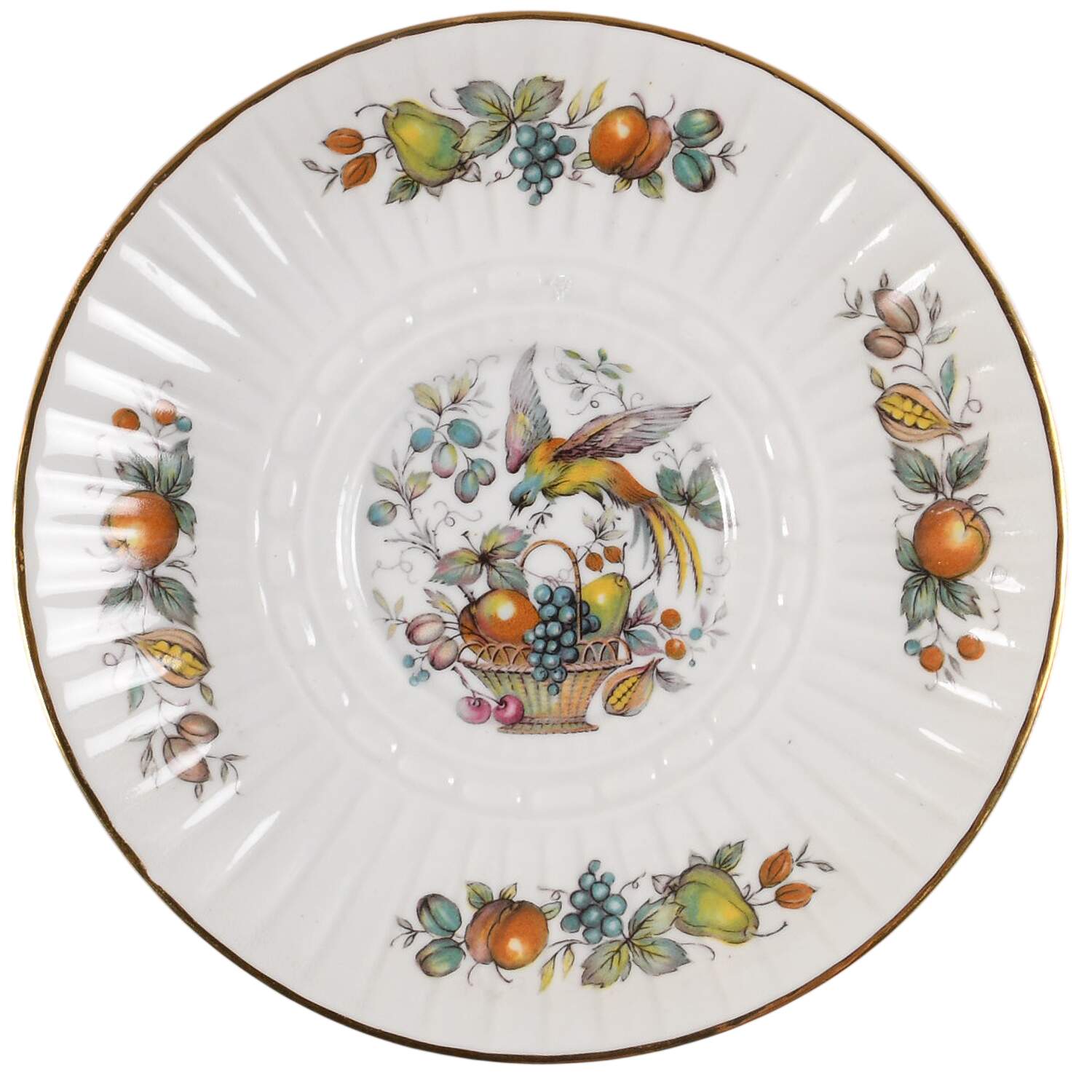 Bird and Fruit Saucer for Footed Cup by Royal Tara-1
