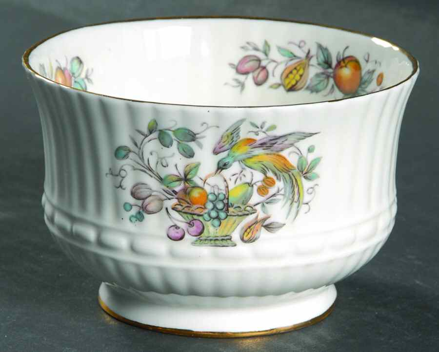Bird and Fruit Open Sugar Bowl by Royal Tara-1