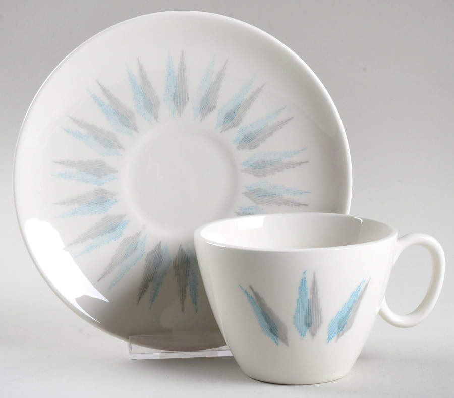 Aurora Flat Cup & Saucer Set by Royal (USA)-1
