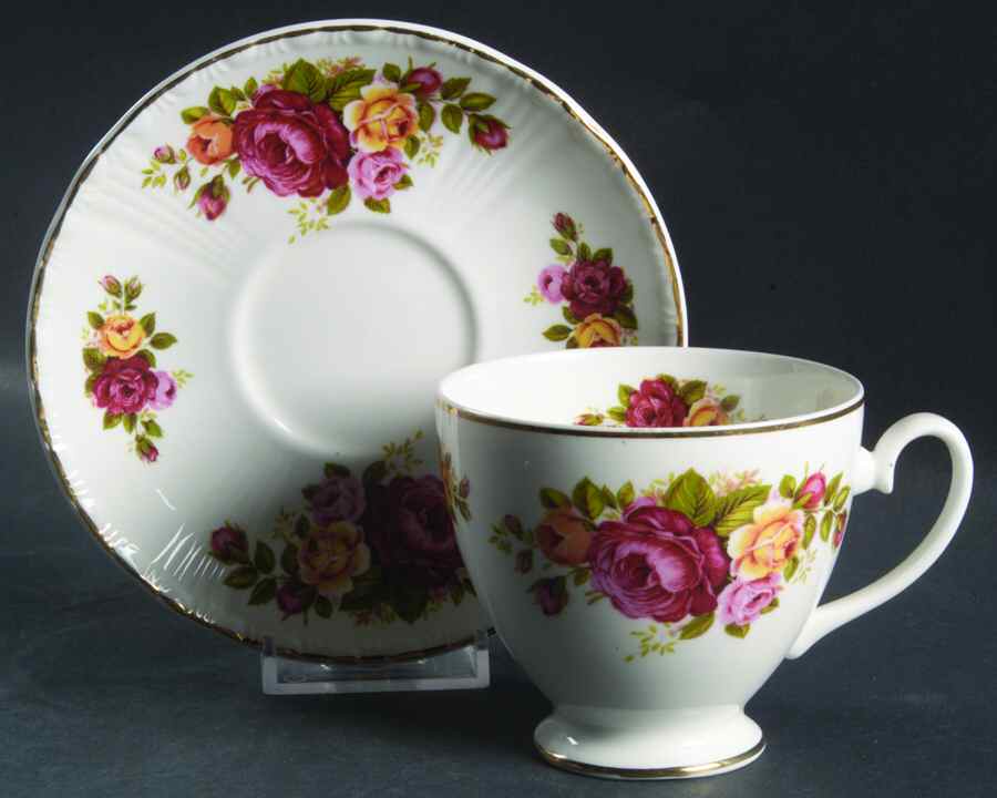RNG1 Footed Cup & Saucer Set by Rose of England-1