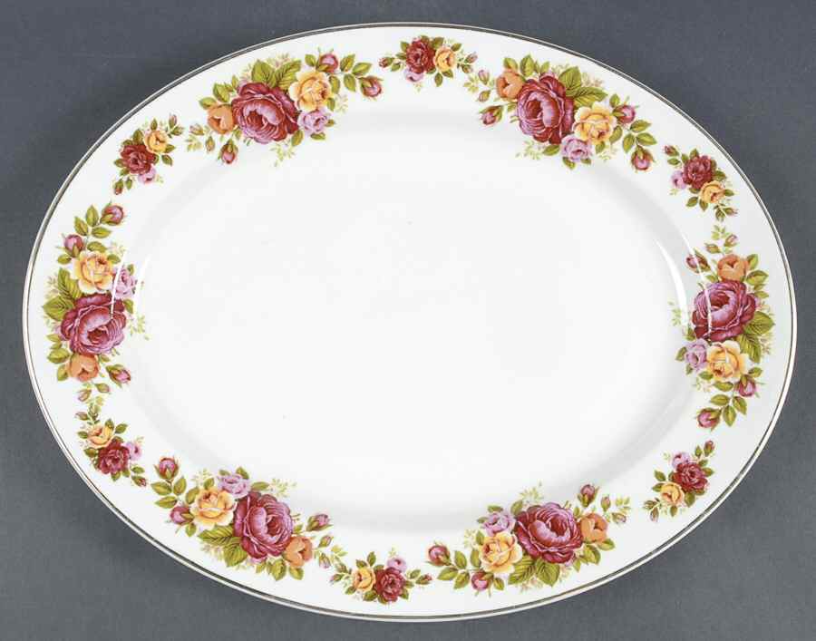 RNG1 13" Oval Serving Platter by Rose of England-1