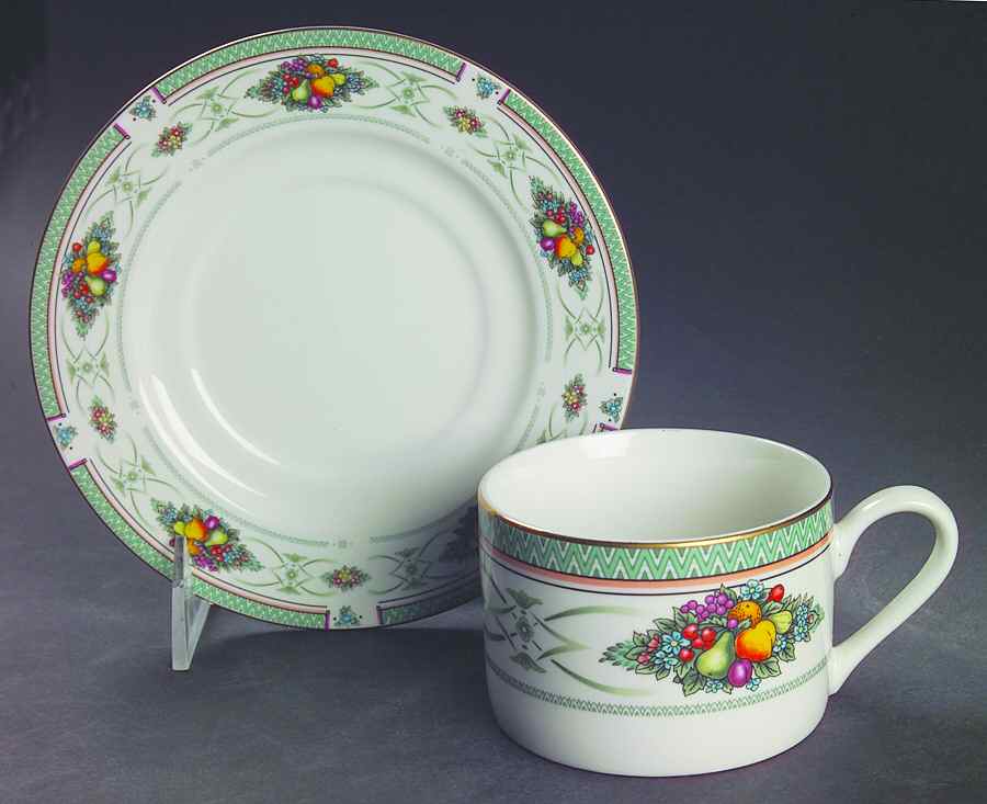 Fruit Fantasy Flat Cup & Saucer Set by Retroneu-1