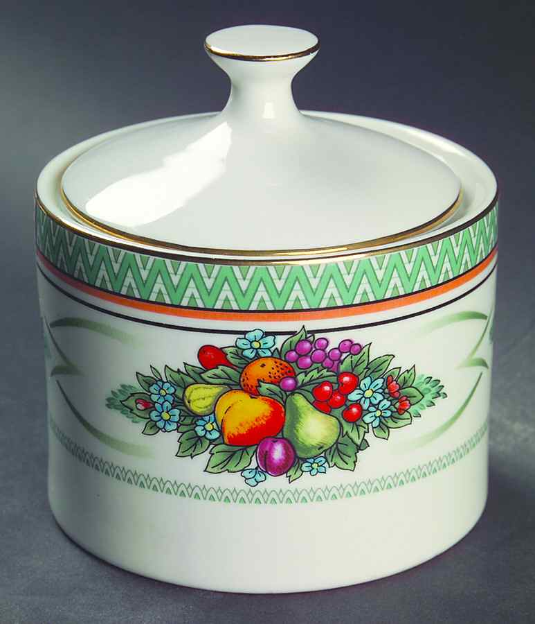 Fruit Fantasy Sugar Bowl & Lid by Retroneu-1