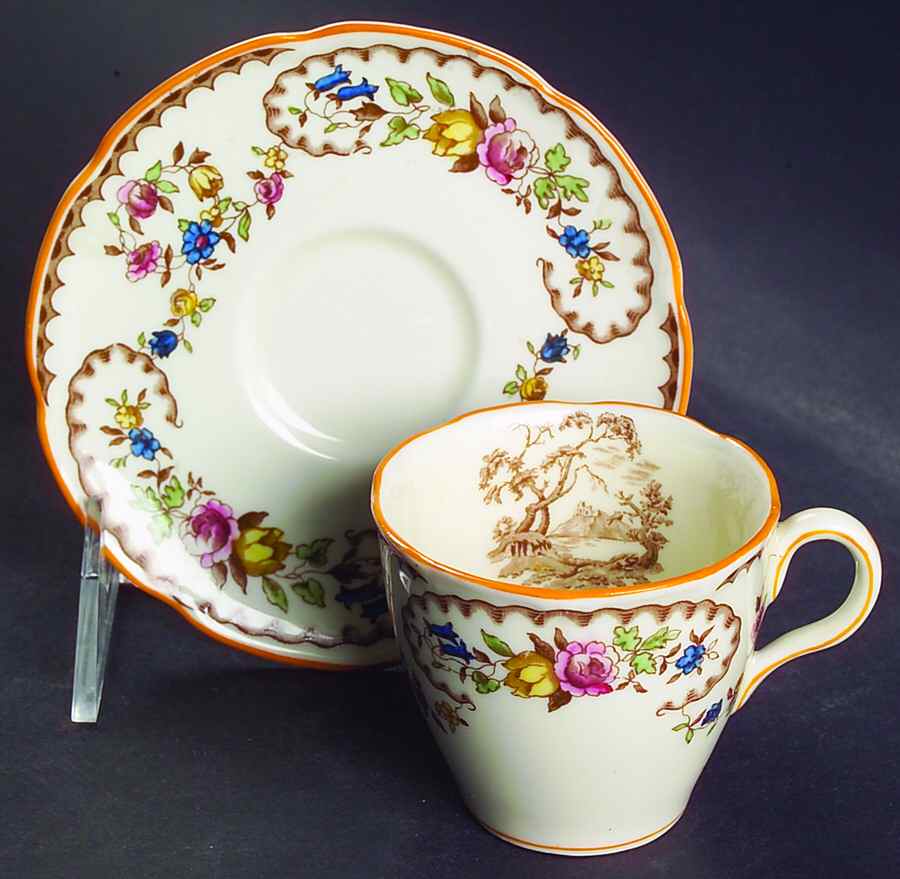 The Beaufort (No Center Design) Flat Demitasse Cup & Saucer Set by Royal Doulton-1