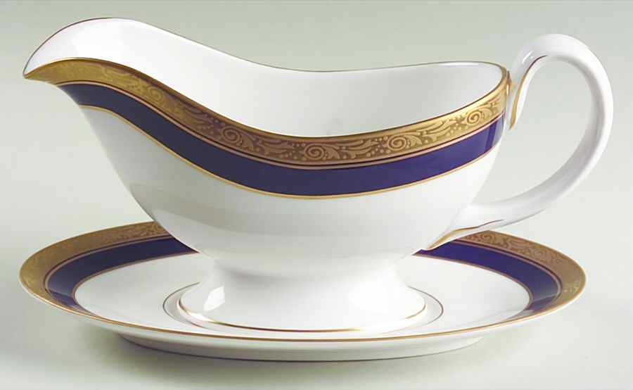 Davenham Cobalt Gravy Boat & Underplate by Royal Worcester-1