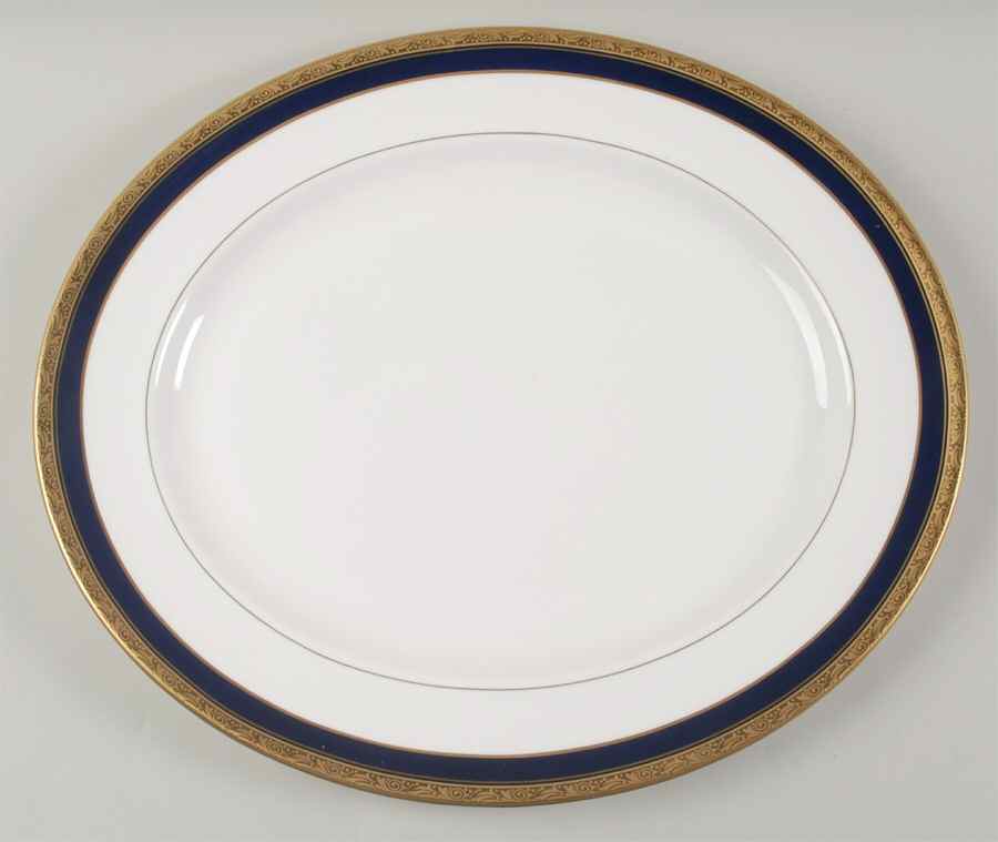 Davenham Cobalt 17" Oval Serving Platter by Royal Worcester-1
