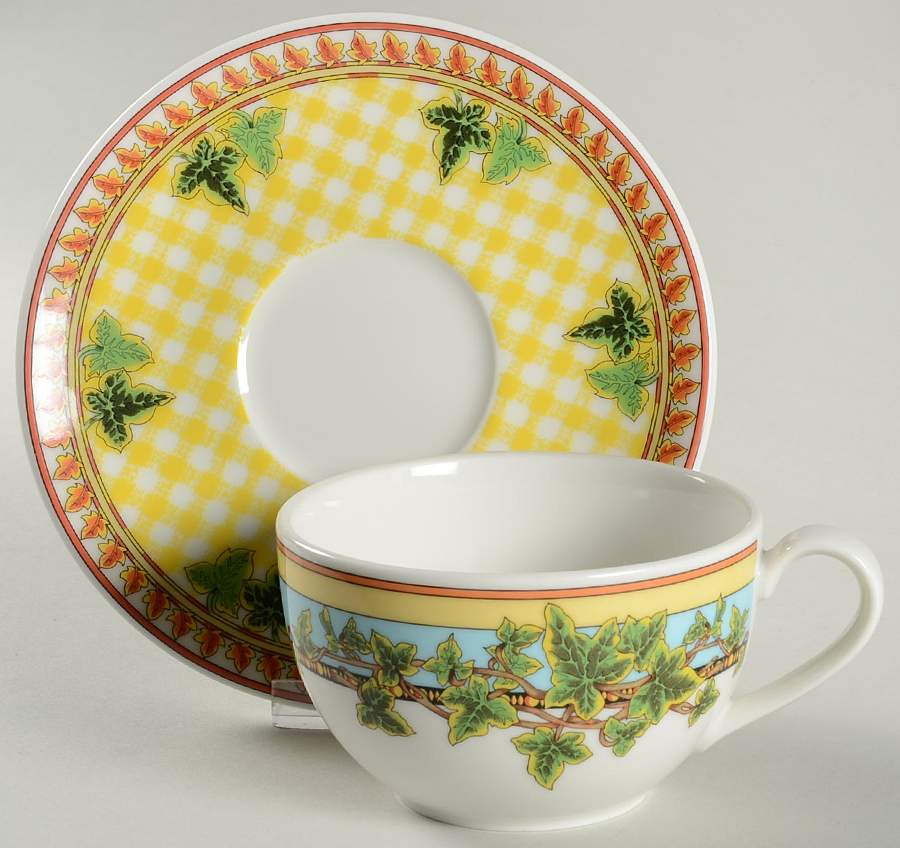 Ivy Leaves Passion FLat Cup & Saucer Set (R  IVLP) by Rosenthal - Continental-1