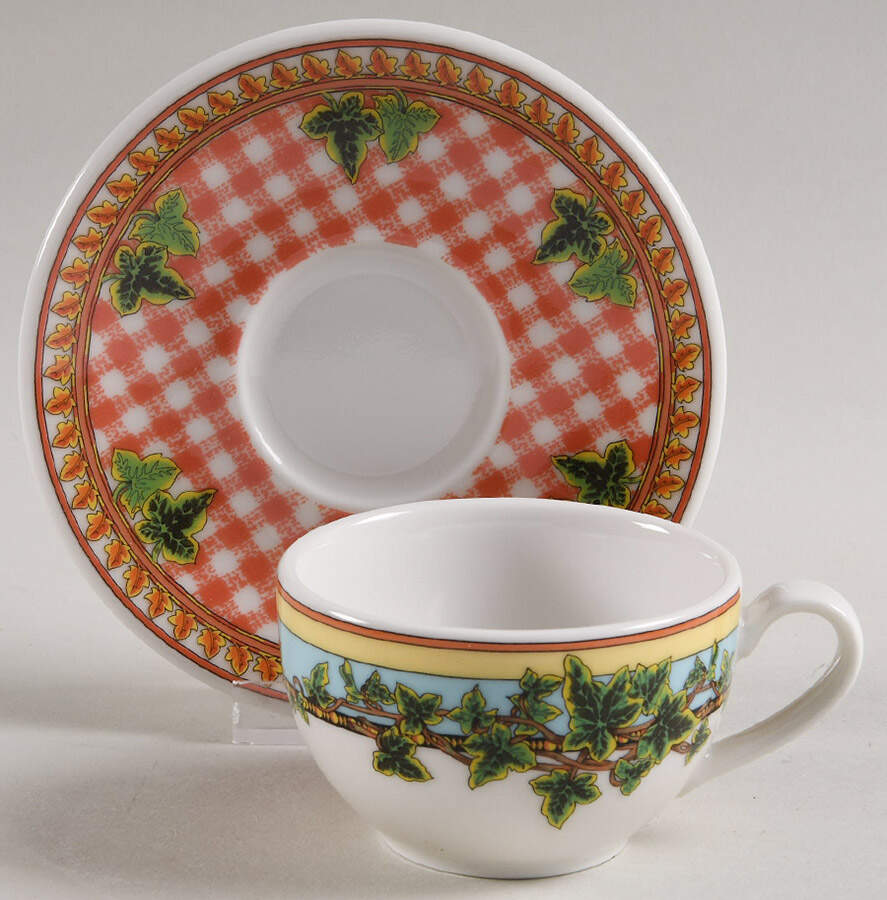 Ivy Leaves Passion Flat Demitasse Cup & Saucer Set (R  IVLP) by Rosenthal - Continental-1