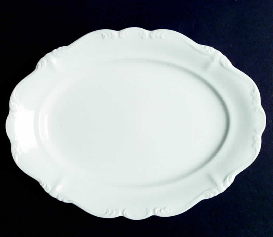 Pompadour White 14" Oval Serving Platter by Rosenthal - Continental-1
