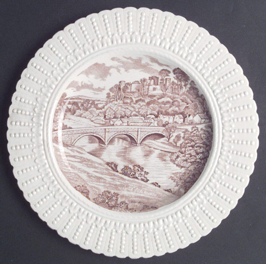 Ludlow Castle Brown Dinner Plate by Royal Cauldon-1