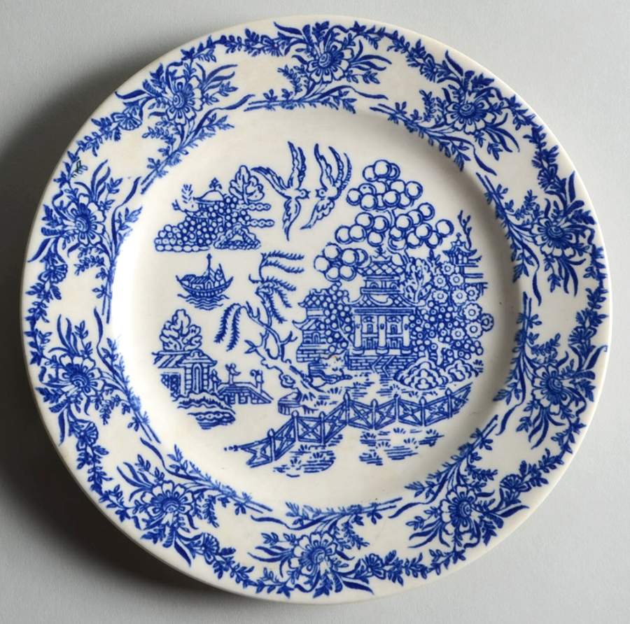 RYL92 Blue Bread & Butter Plate by Royal (USA)-1