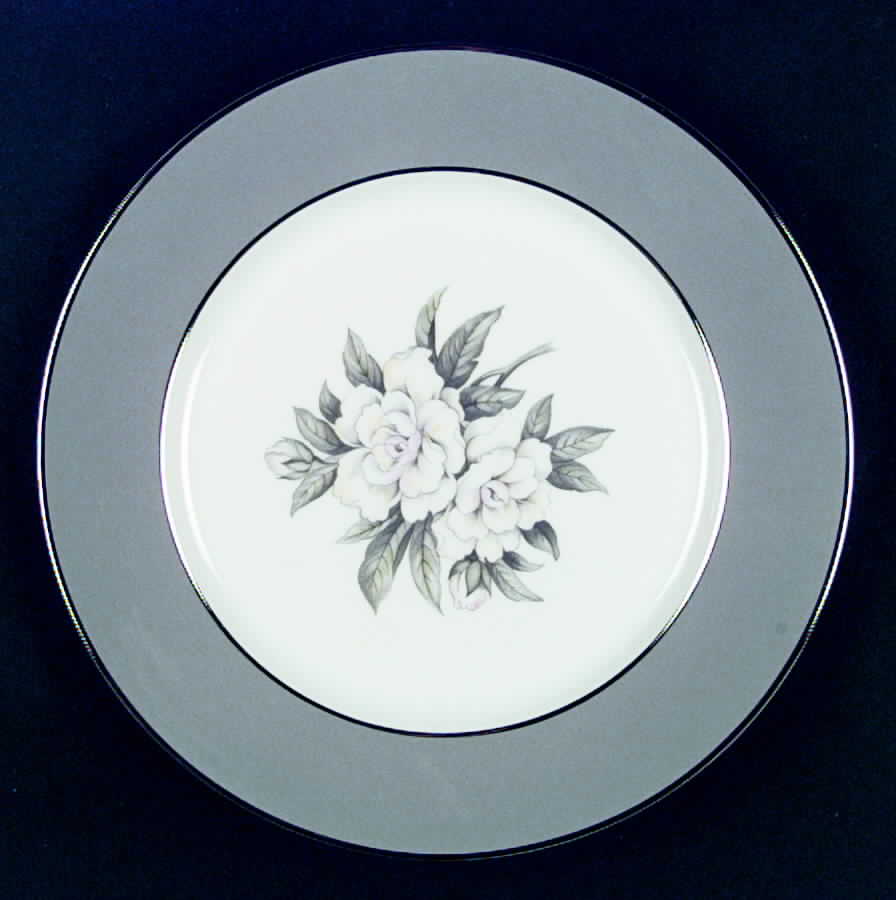 Countess Heirloom Gray (Platinum Trim) Dinner Plate by Royal Jackson-1