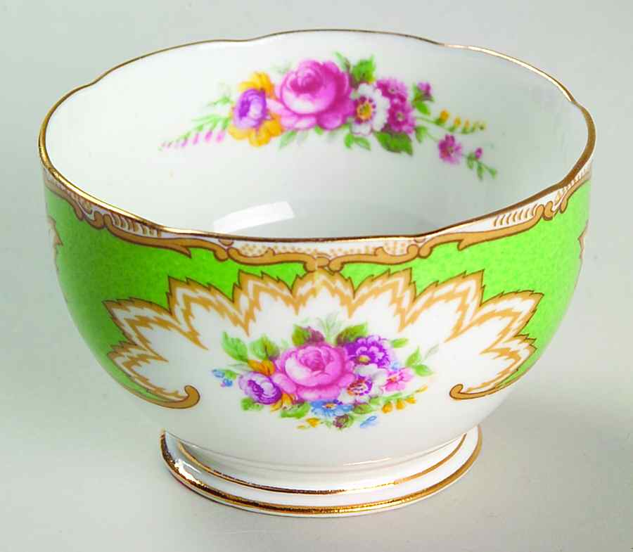 Academy Green Mini Open Sugar Bowl by Royal Grafton-1