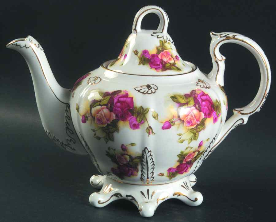 Golden Rose (Brushed Gold) Teapot & Lid by Royal Chelsea-1