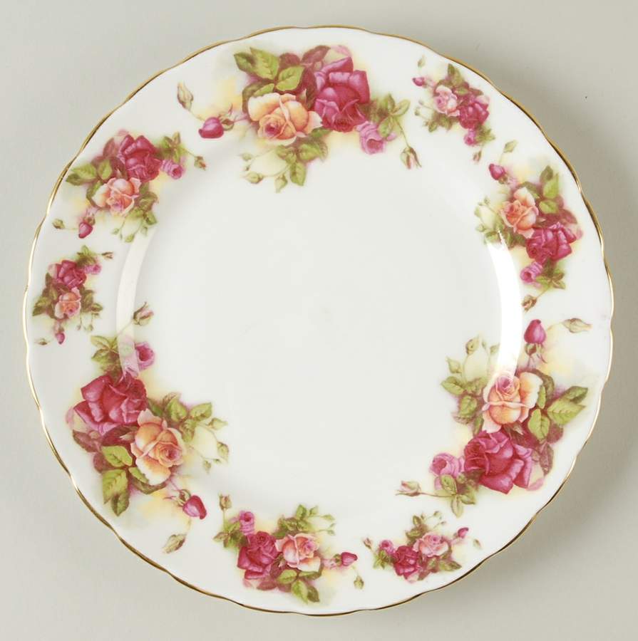 Golden Rose (Brushed Gold) Salad Plate by Royal Chelsea-1