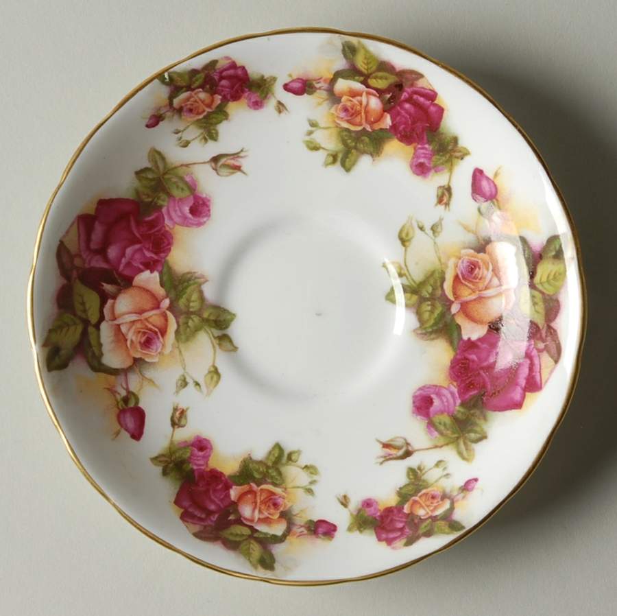 Golden Rose (Brushed Gold) Saucer for Footed Cup by Royal Chelsea-1
