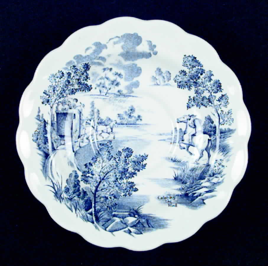 Coaching Days Blue Saucer by Ridgway (Ridgways)-1