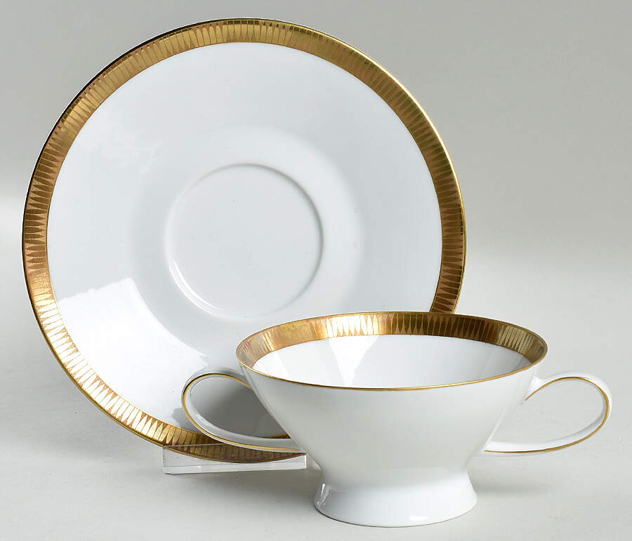 R688 Footed Cream Soup Bowl & Saucer Set by Rosenthal - Continental-1