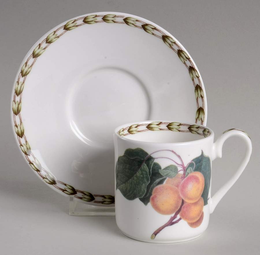 Hooker's Fruit (Bone, Not Made in England) Mocha Cup & Saucer Set by Rosina-Queens-1