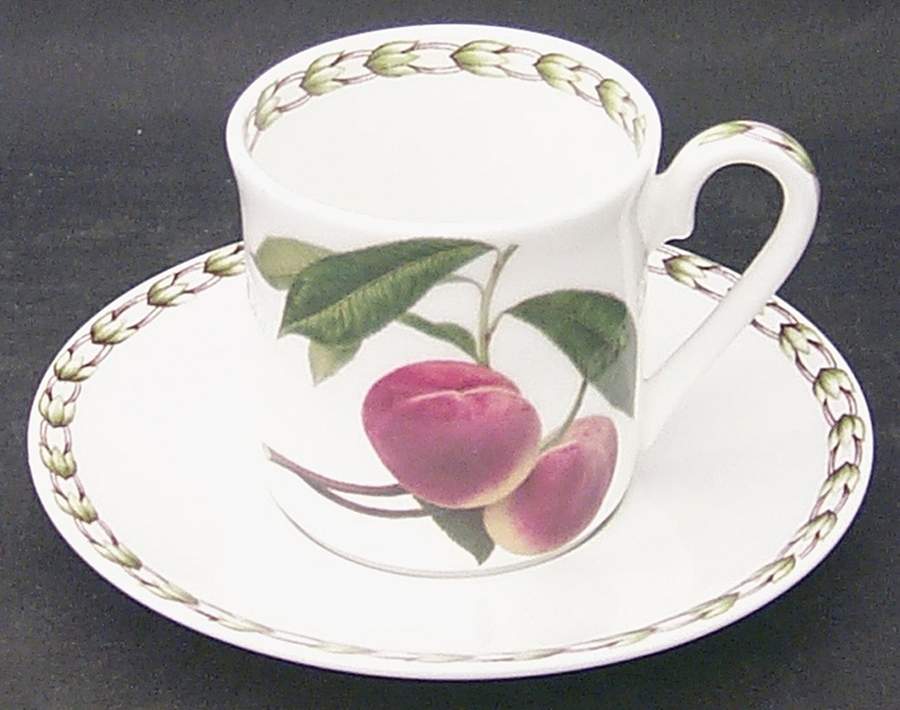 Hooker's Fruit (Bone, Not Made in England) Mocha Cup & Saucer Set by Rosina-Queens-1