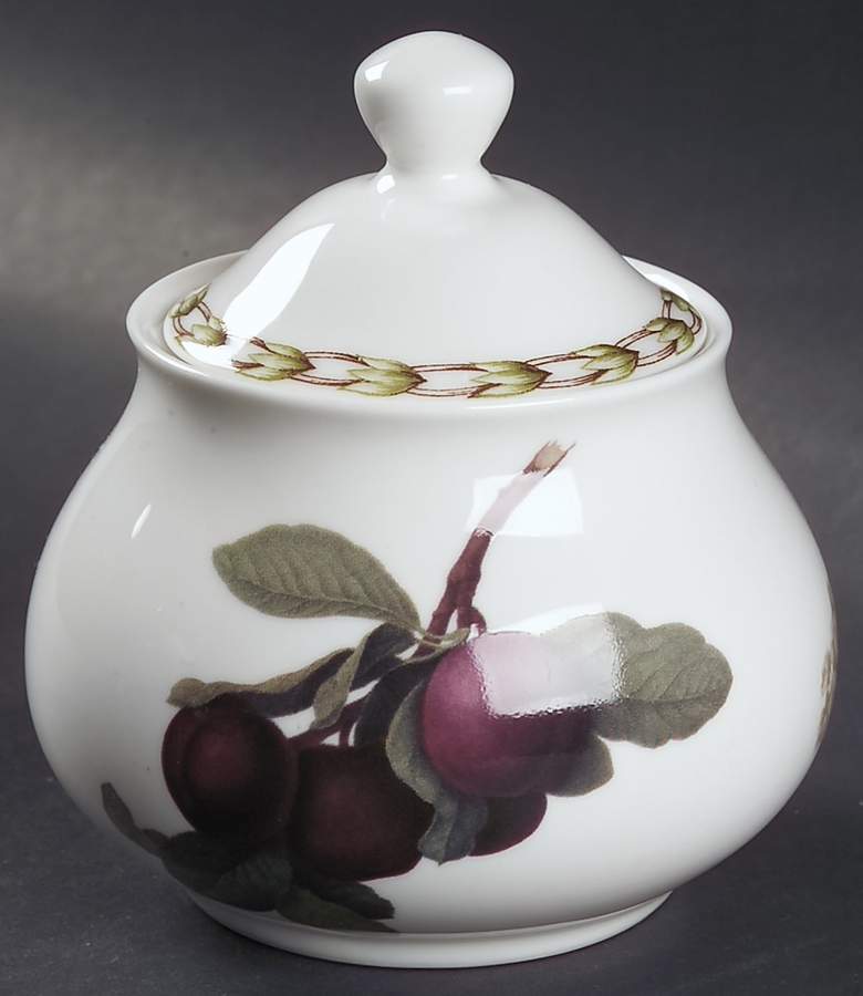 Hooker's Fruit (Bone, Not Made in England) Sugar Bowl & Lid by Rosina-Queens-1