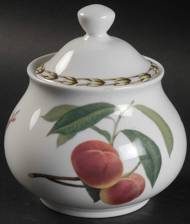 Hooker's Fruit (Bone, Not Made in England) Sugar Bowl & Lid by Rosina-Queens-1
