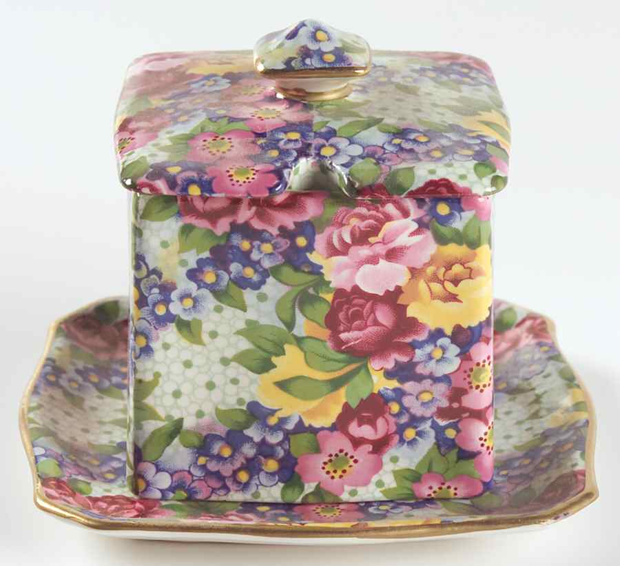 Julia (Earthenware, Circa 1995) Jam/Jelly & Lid W/Underplate by Royal Winton-1