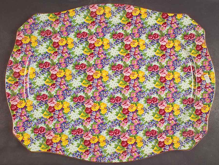 Julia (Earthenware, Circa 1995) 18" Oval Serving Platter by Royal Winton-1