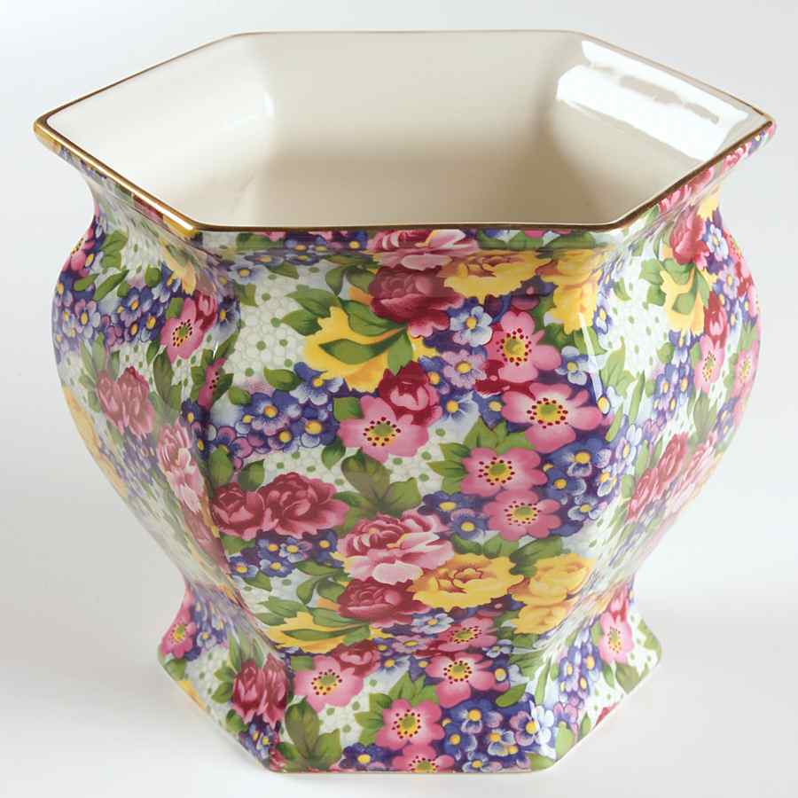 Julia (Earthenware, Circa 1995) 5" Octagonal Planter by Royal Winton-1