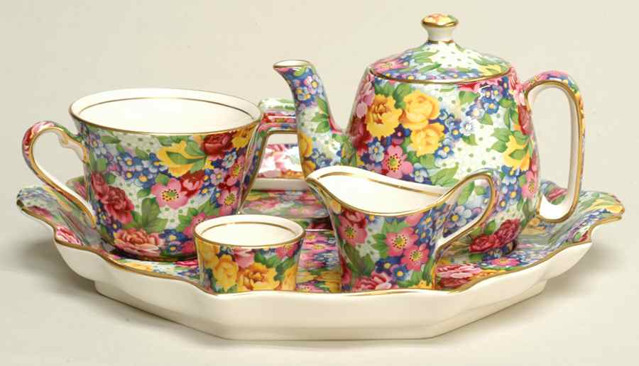Julia (Earthenware, Circa 1995) 6-Piece Breakfast Set (Flat Cup) by Royal Winton-1