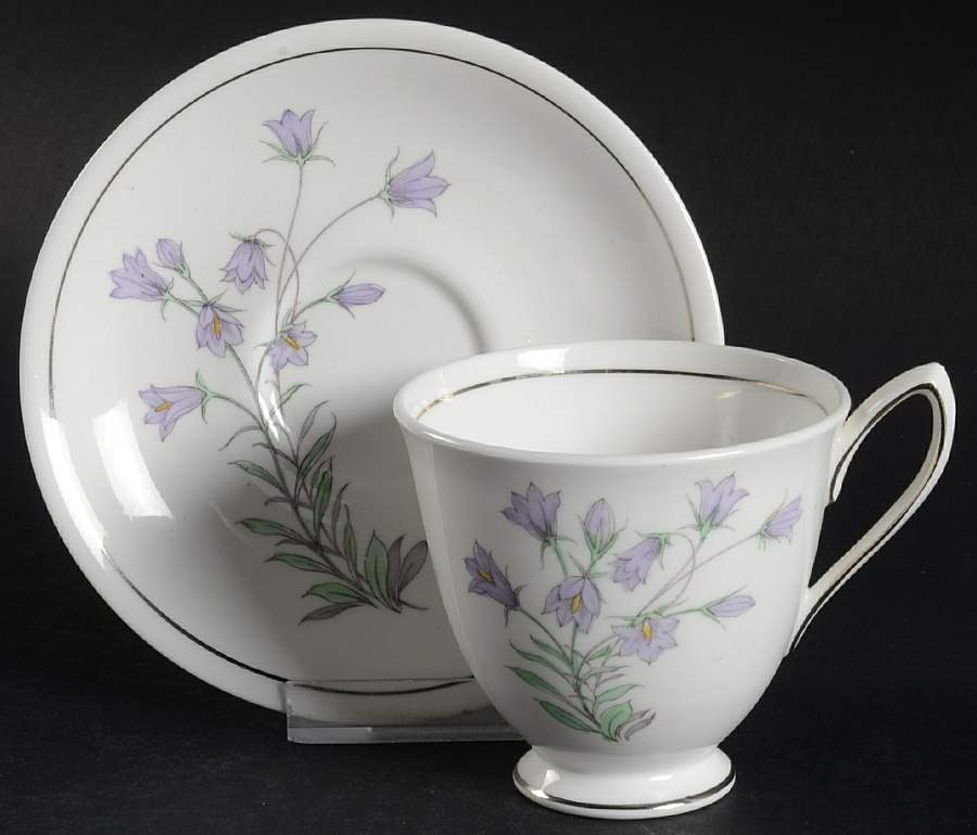 Blue Bell of Scotland Footed Demitasse Cup & Saucer Set by Royal Albert-1