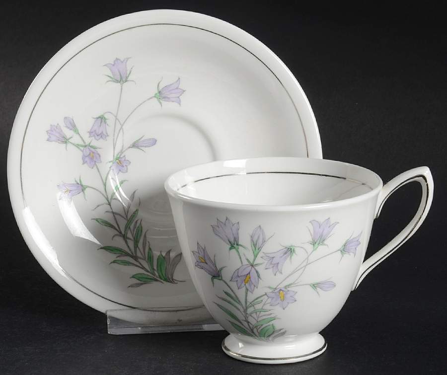 Blue Bell of Scotland Footed Cup & Saucer Set by Royal Albert-1