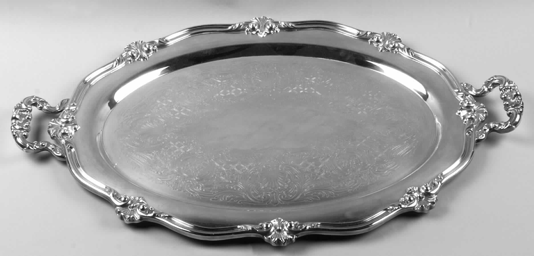 Regent Shield (Silverplate, Hollowware) Silverplate Waiter Tray by Reed & Barton-1