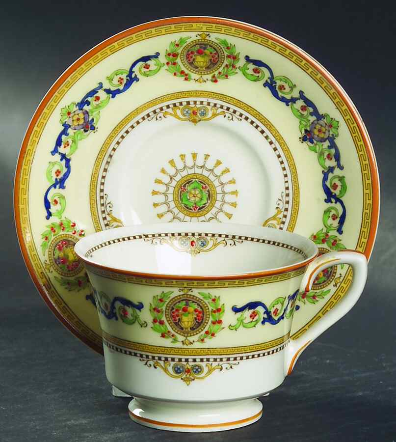 Empire Mustard Footed Demitasse Cup & Saucer Set by Royal Worcester-1