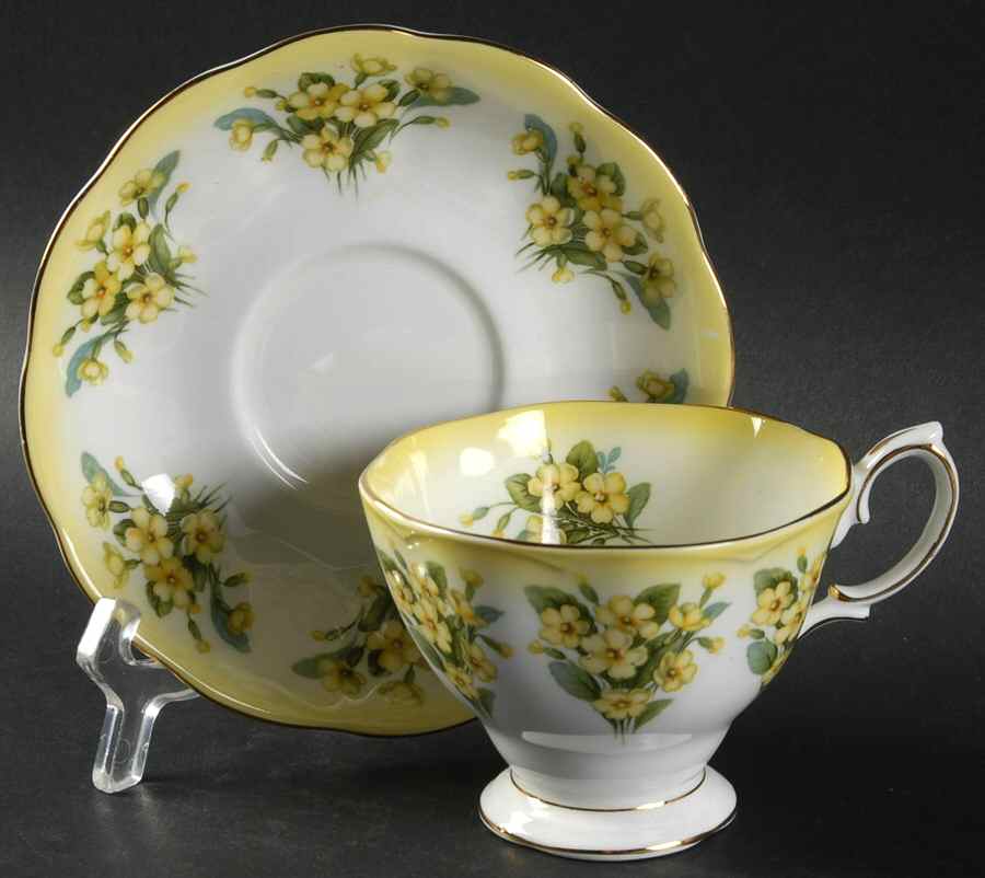 Dainty Dina Series Flat Cup & Saucer Set by Royal Albert-1