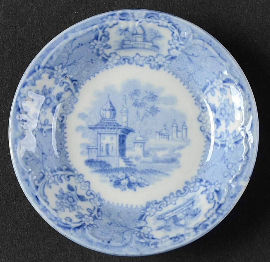 Oriental (Transferware, Blue) Butter Pat by Ridgway (Ridgways)-1